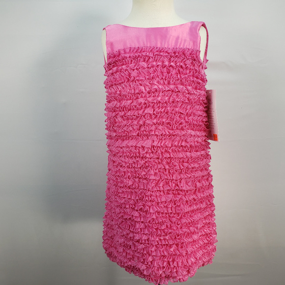 US ANGELS SLEEVELESS RUFFLED ORGANZA DRESS - Picture 3 of 4